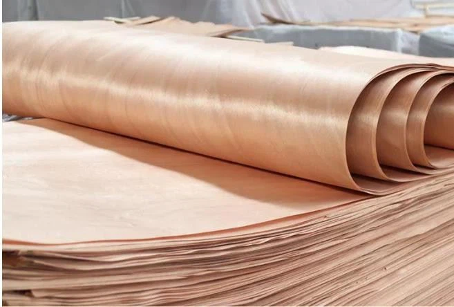Jualan Langsung Kilang 1270*2500 Sesuaikan Venir Muka Kayu Okoume Potong Putar Komposit